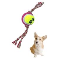 Pet Miyav® Renkli Halat Ve Tenis Toplu Yumaklı Köpek Çekiştirme Halat Oyuncağı